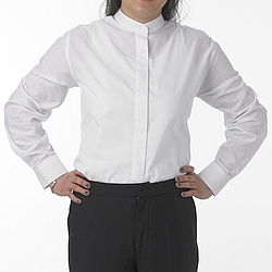 Henry Segal - 1103 - Ladies Dress Shirt (Banded Collar W/ Fly Front) - White