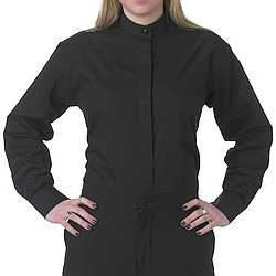 Henry Segal - 1203 - Ladies Dress Shirt (Banded Collar W/ Fly Front) - Black