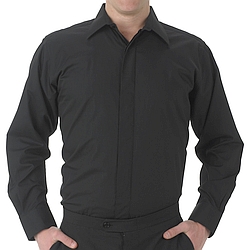 Henry Segal - 1805 - Mens Dress Shirt (Laydown Collar W/ Fly Front) - Black