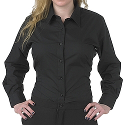 Henry Segal - 1902C - Ladies Fitted Dress Shirt (Laydown Collar W/ Plain Front) - Black