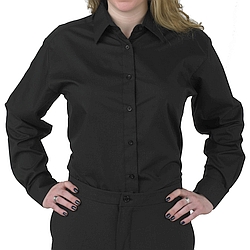 Henry Segal - 1904 - Ladies Dress Shirt (Laydown Collar W/ Plain Front) - Black