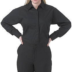 Henry Segal - 1905 - Ladies Dress Shirt (Laydown Collar W/ Fly Front) - Black