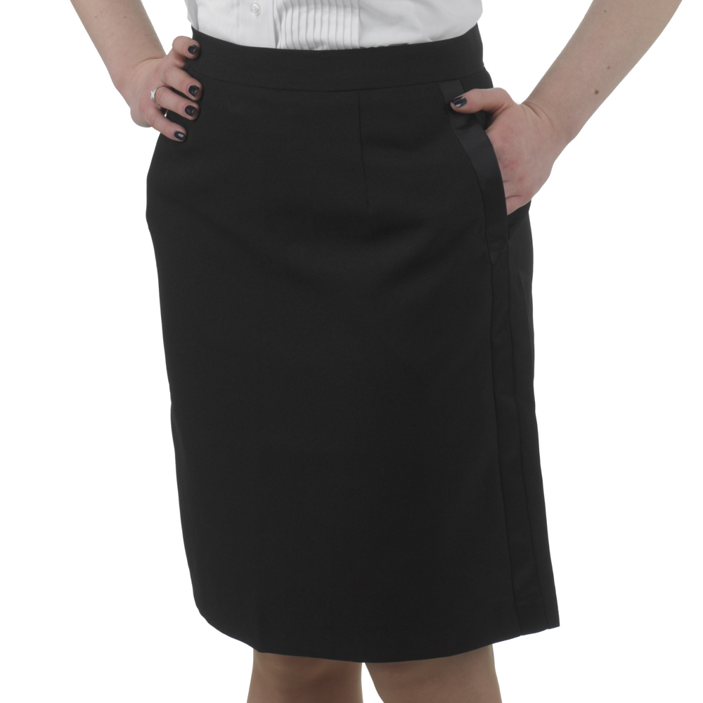 Henry Segal - 6101 - Ladies Tuxedo Skirt (Above The Knee) - Black