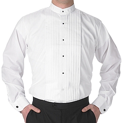 Henry Segal - 8401 - Mens Tuxedo Shirt (Banded Collar W/ 1/2" Pleat) - White Henry Segal - 8401 - Mens Tuxedo Shirt (Banded Collar W/ 1/2" Pleat) - White