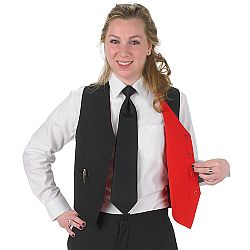 Henry Segal - 3440 - Ladies Reversible Full-Back Vest - Black/Red