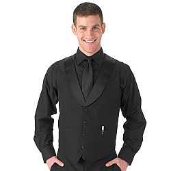 Henry Segal - 2537 - Mens Satin Shawl Lapel Vest - Black