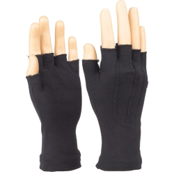 Style Plus - Fingerless Long Wristed Cotton Gloves - Black