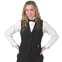 Henry Segal - 3600 - Ladies Longer Full-Back Vest - Black