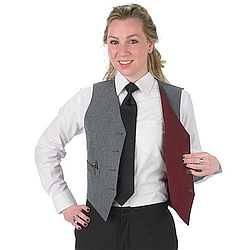 Henry Segal - 3444 - Ladies Reversible Full-Back Vest - Grey/Burgundy