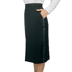 Henry Segal - 6201 - Ladies Tuxedo Skirt (Below The Knee) - Black